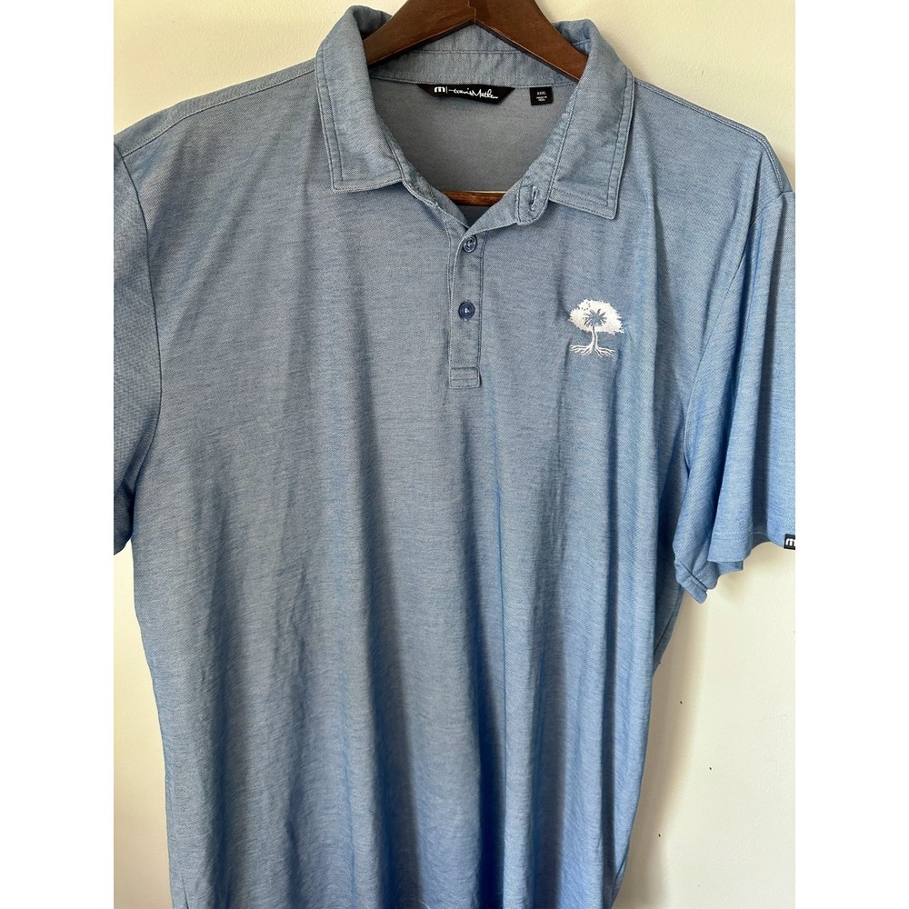 Travis Mathew 3XL Polo Shirt Light Blue Short Sleeve Mens Golf Collared Top - Picture 8 of 12
